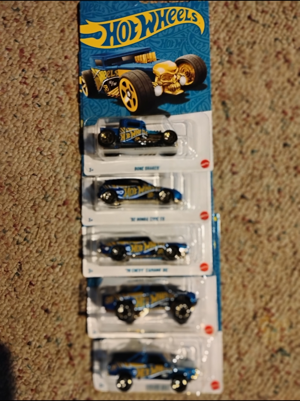 Hot Wheels 60 Anniversary Set No Chase Blue & Yellow Die-Cast